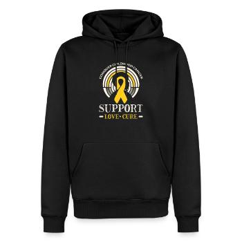 Bewusstsein für Krebs im Kindesalter Chemotherapie Kampf gegen Krebs - Männer Premium Bio Hoodie - Schwarz - Vorne - Nico (187cm)