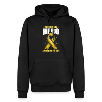 Aufklärung über Krebs im Kindesalter, Chemo, Krebs bekämpfen - Männer Premium Bio Hoodie - Schwarz - Vorne - Nico (187cm)