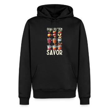 Processus de macération Préparation des aliments Trempage - Sweat à capuche Premium bio Homme - noir - Devant - Nico (187cm)