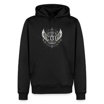 Engelszahl Spirituelle Begleitung Numerologie - Männer Premium Bio Hoodie - Schwarz - Vorne - Nico (187cm)