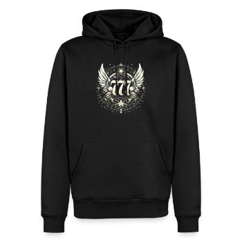 Engelszahl Spirituelle Begleitung Numerologie - Männer Premium Bio Hoodie - Schwarz - Vorne - Nico (187cm)