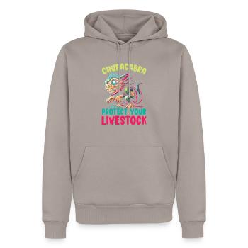 Chupacabra Legendary Creature Beast Cryptozoology - Men’s Premium Organic Hoodie - taupe - Front - Nico (187cm)