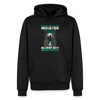 Mogollon Monster Mythical Cryptozoology Cryptid - Men’s Premium Organic Hoodie - black - Front - Nico (187cm)