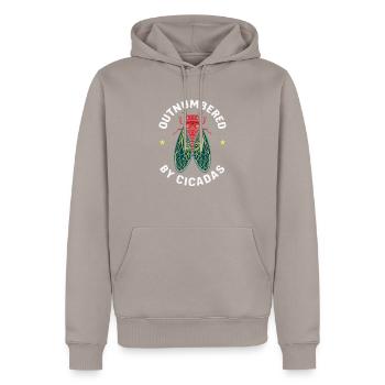 Cicada Invasion Insect Brood Cicada Survivor - Men’s Premium Organic Hoodie - taupe - Front - Nico (187cm)