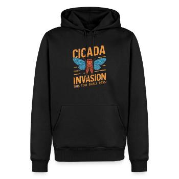 Invasion de cigale Couvain d'insectes Survivant de cigale - Sweat à capuche Premium bio Homme - noir - Devant - Nico (187cm)