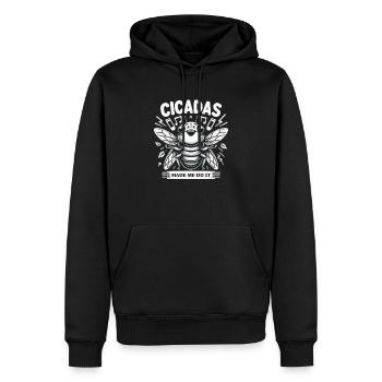 Invasion de cigale Couvain d'insectes Survivant de cigale - Sweat à capuche Premium bio Homme - noir - Devant - Nico (187cm)