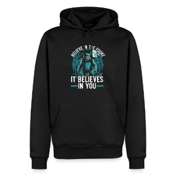 Fouke Monster Southern Sasquatch Cryptozoologie - Sweat à capuche Premium bio Homme - noir - Devant - Nico (187cm)