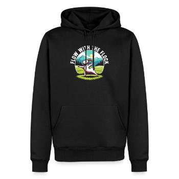 Drôle de chèvre Yoga Méditation Instructeur de Yoga Namaste - Sweat à capuche Premium bio Homme - noir - Devant - Nico (187cm)