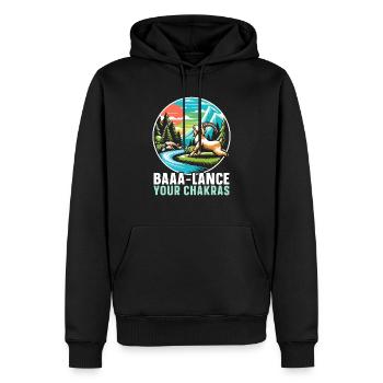 Professeur de yoga drôle de méditation de yoga de chèvre Namaste - Sweat à capuche Premium bio Homme - noir - Devant - Nico (187cm)