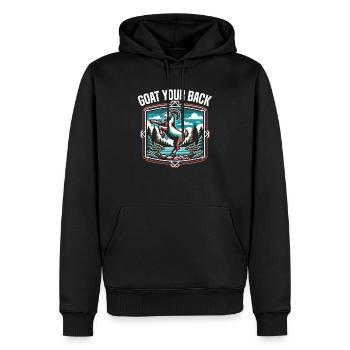 Drôle de chèvre Yoga Méditation Instructeur de Yoga Namaste - Sweat à capuche Premium bio Homme - noir - Devant - Nico (187cm)