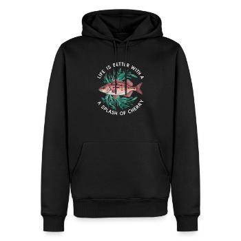 Cerise, Barbe, Poisson, Aquarium, Eau douce, Aquariophilie, - Sweat à capuche Premium bio Homme - noir - Devant - Nico (187cm)