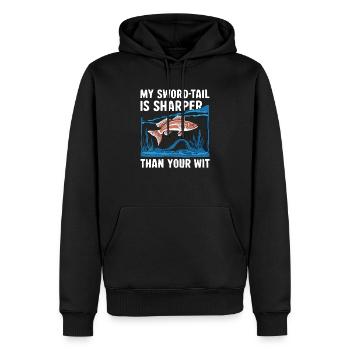 Poisson porte-épée Poisson d'aquarium d'eau douce Aquariste - Sweat à capuche Premium bio Homme - noir - Devant - Nico (187cm)