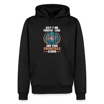 Swordtail Fish Freshwater Aquarium Fish Aquarist - Men’s Premium Organic Hoodie - black - Front - Nico (187cm)
