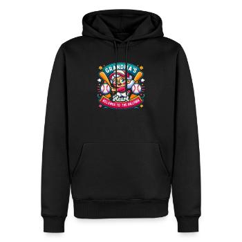 Journée des grands-parents de grand-mère de baseball - Sweat à capuche Premium bio Homme - noir - Devant - Nico (187cm)