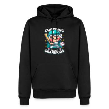 Journée des grands-parents de grand-mère de baseball - Sweat à capuche Premium bio Homme - noir - Devant - Nico (187cm)