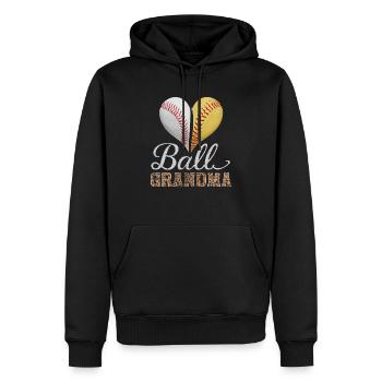 Journée des grands-parents de grand-mère de baseball - Sweat à capuche Premium bio Homme - noir - Devant - Nico (187cm)