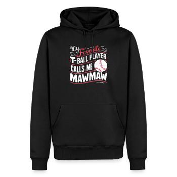 Journée des grands-parents de grand-mère de baseball - Sweat à capuche Premium bio Homme - noir - Devant - Nico (187cm)
