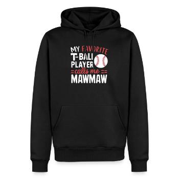 Journée des grands-parents de grand-mère de baseball - Sweat à capuche Premium bio Homme - noir - Devant - Nico (187cm)