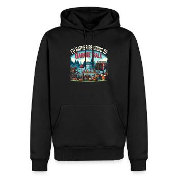 Flohmarkt Sprichwort Einkaufen Sparsamkeit Sparsamkeit - Männer Premium Bio Hoodie - Schwarz - Vorne - Nico (187cm)