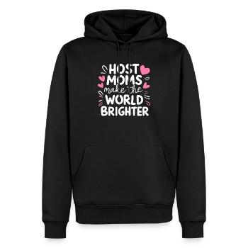 Mère d’accueil Étudiant d’échange Famille d’accueil Parent d’accueil - Sweat à capuche Premium bio Homme - noir - Devant - Nico (187cm)