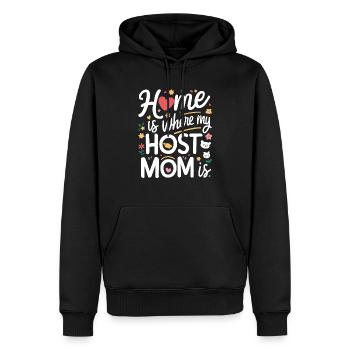 Mère d’accueil Étudiant d’échange Famille d’accueil Parent d’accueil - Sweat à capuche Premium bio Homme - noir - Devant - Nico (187cm)