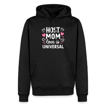 Mère d’accueil Étudiant d’échange Famille d’accueil Parent d’accueil - Sweat à capuche Premium bio Homme - noir - Devant - Nico (187cm)