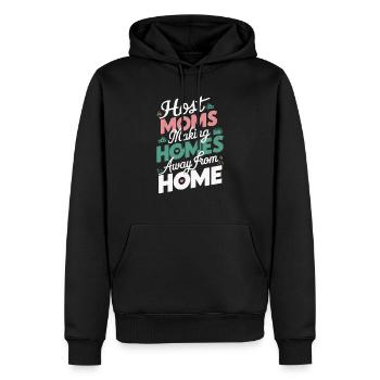 Mère d’accueil Étudiant d’échange Famille d’accueil Parent d’accueil - Sweat à capuche Premium bio Homme - noir - Devant - Nico (187cm)