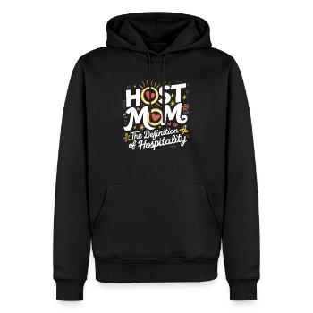 Mère d’accueil Étudiant d’échange Famille d’accueil Parent d’accueil - Sweat à capuche Premium bio Homme - noir - Devant - Nico (187cm)