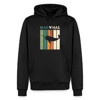 Narwhal Lover Unicorn Of The Sea Animal Narwhale - Men’s Premium Organic Hoodie - black - Front - Nico (187cm)