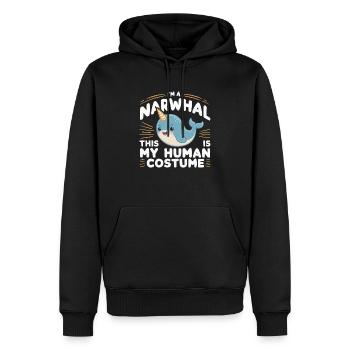Narwhal Lover Unicorn Of The Sea Animal Narwhale - Men’s Premium Organic Hoodie - black - Front - Nico (187cm)
