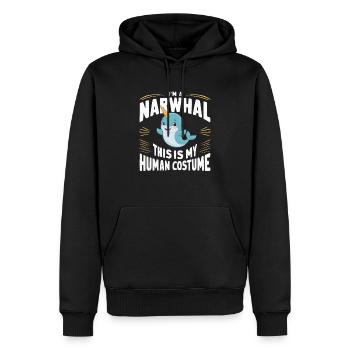 Narwhal Lover Unicorn Of The Sea Animal Narwhale - Men’s Premium Organic Hoodie - black - Front - Nico (187cm)
