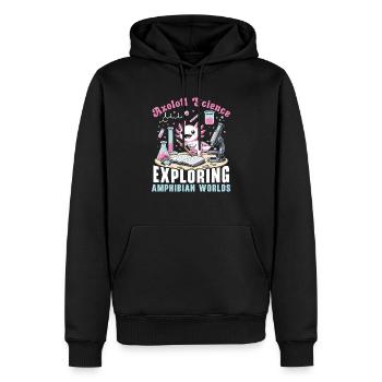 Axolotl Naturwissenschaftslehrer Mexikanischer Salamander - Männer Premium Bio Hoodie - Schwarz - Vorne - Nico (187cm)