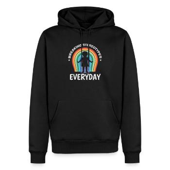 AuDHD Autisme TDAH Spectre autistique Neurodiversité - Sweat à capuche Premium bio Homme - noir - Devant - Nico (187cm)