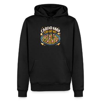 Nouilles carbonara Pâtes Nouilles Cuisine italienne - Sweat à capuche Premium bio Homme - noir - Devant - Nico (187cm)
