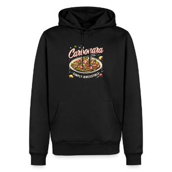 Nouilles carbonara Pâtes Nouilles Cuisine italienne - Sweat à capuche Premium bio Homme - noir - Devant - Nico (187cm)