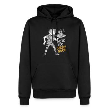 Nouilles carbonara Pâtes Nouilles Cuisine italienne - Sweat à capuche Premium bio Homme - noir - Devant - Nico (187cm)