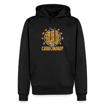 Nouilles carbonara Pâtes Nouilles Cuisine italienne - Sweat à capuche Premium bio Homme - noir - Devant - Nico (187cm)