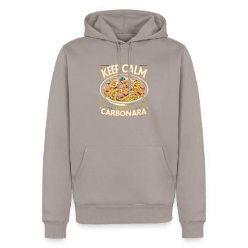 Carbonara Nudeln Pasta Nudeln Italienisches Essen - Männer Premium Bio Hoodie - Taupe - Vorne - Nico (187cm)