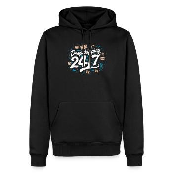 Dropshipping-Geschäft E-Commerce-Unternehmer - Männer Premium Bio Hoodie - Schwarz - Vorne - Nico (187cm)