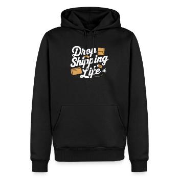 Dropshipping-Geschäft E-Commerce-Unternehmer - Männer Premium Bio Hoodie - Schwarz - Vorne - Nico (187cm)