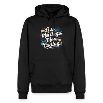 Programmeur logiciel de programmation backend - Sweat à capuche Premium bio Homme - noir - Devant - Nico (187cm)