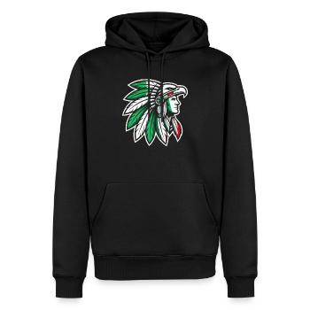 Guerrier aztèque Jaguar aztèque mexicain indigène - Sweat à capuche Premium bio Homme - noir - Devant - Nico (187cm)