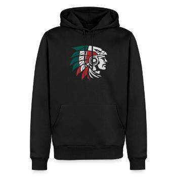 Guerrier aztèque Jaguar aztèque mexicain indigène - Sweat à capuche Premium bio Homme - noir - Devant - Nico (187cm)