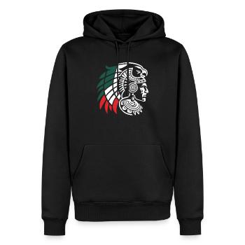Guerrier aztèque Jaguar aztèque mexicain indigène - Sweat à capuche Premium bio Homme - noir - Devant - Nico (187cm)