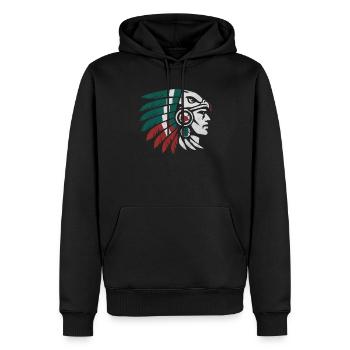 Guerrier aztèque Jaguar aztèque mexicain indigène - Sweat à capuche Premium bio Homme - noir - Devant - Nico (187cm)