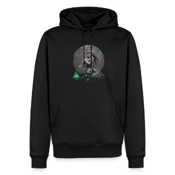 Guerrier aztèque Jaguar aztèque mexicain indigène - Sweat à capuche Premium bio Homme - noir - Devant - Nico (187cm)