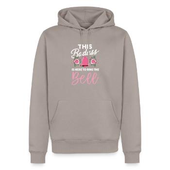 Breast Cancer Awareness Month Pink Ribbon Chemo - Men’s Premium Organic Hoodie - taupe - Front - Nico (187cm)
