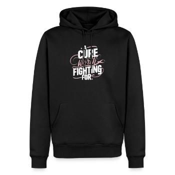 Brustkrebs Bewusstsein Krebs Unterstützung Pink Ribbon - Männer Premium Bio Hoodie - Schwarz - Vorne - Nico (187cm)