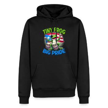 Coqui Frog Puerto Rico Pride Boricua Puerto Rican - Men’s Premium Organic Hoodie - black - Front - Nico (187cm)