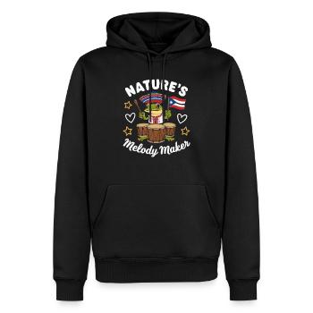 Coqui Grenouille Porto Rico Pride Boricua Portoricain - Sweat à capuche Premium bio Homme - noir - Devant - Nico (187cm)